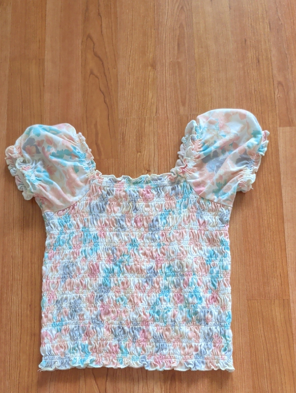 Nordstrom Kids' Smocked To P Pastel Floral Puff-Sleeve